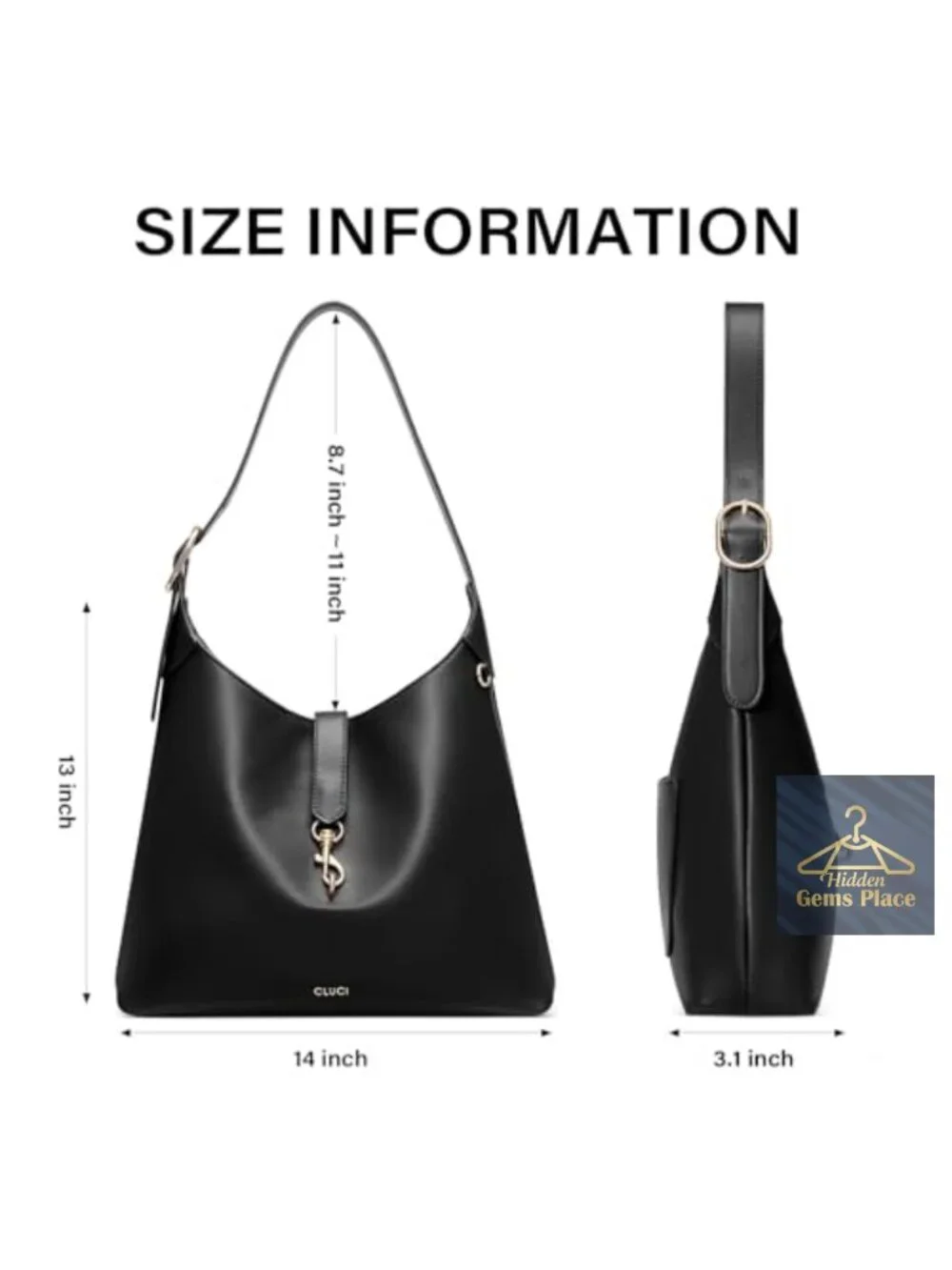 Slouchy Hobo Bag, Faux Leather Vegan Leather Purse for Women